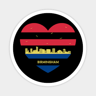 England Skyline cityscape Heart Birds Flying Birmingham Magnet